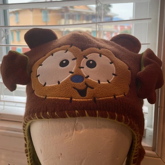 Flipeez Huggie monkey fun winter hat boys girls fleece knit beanie kids - Picture 3 of 16